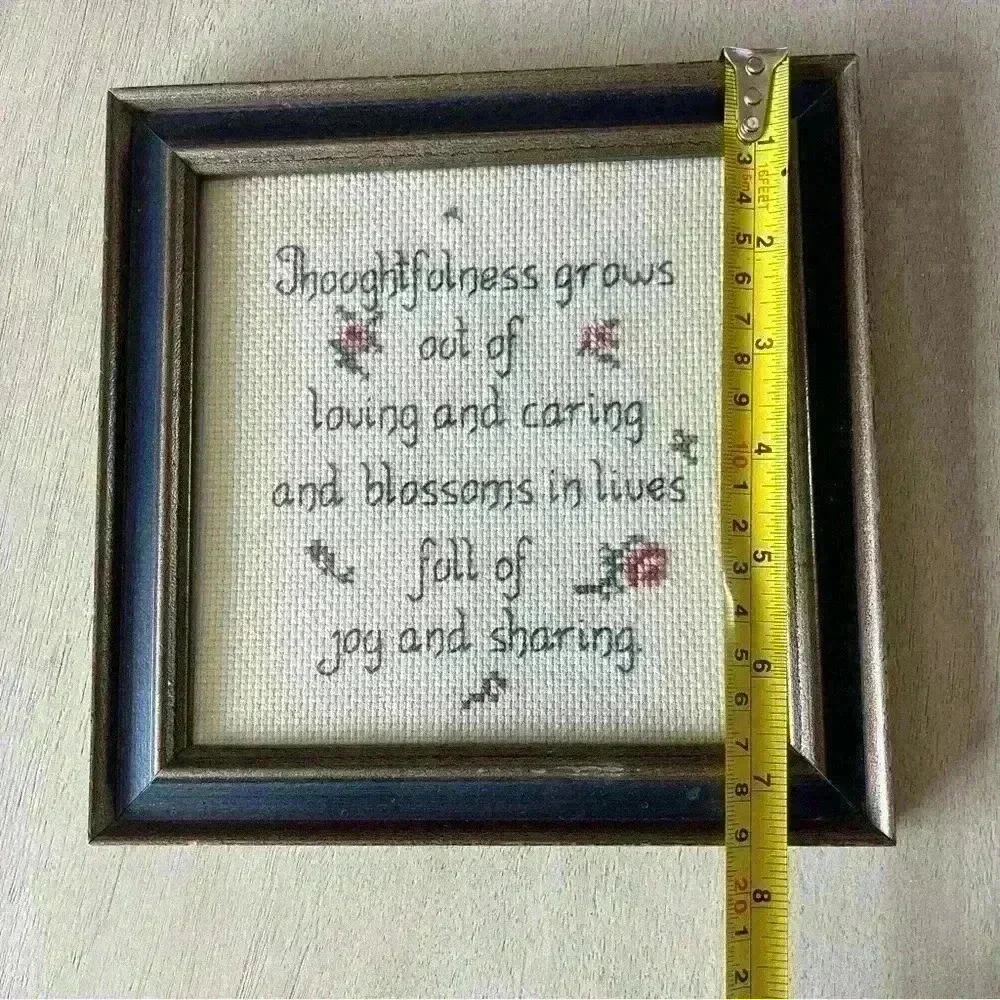 Vintage 80’s framed needlepoint Cross Stich